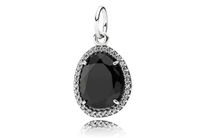 Pandora-Charm-Glamorous-Black-Spinel-Clear-CZ Pandora Charm - Glamorous Black Spinel Clear CZ
