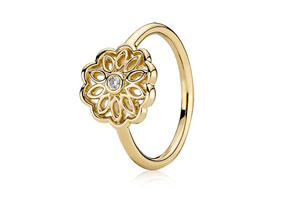 Pandora-Golden-Radiance-Diamond-Ring Pandora Rings - Golden Radiance Diamond Ring