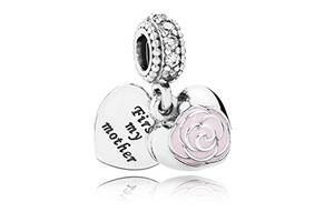 Pandora-Heart-Silver-Dangle-Cubic-Zirconia-Pink-Enamel-Charm Pandora Charm - Heart Silver Dangle Cubic Zirconia