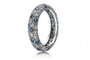 Pandora-Ring-cosmic-stars-midnight-blue-crystal-and-clear-cz Pandora cosmic stars midnight blue crystal and clear cz ring