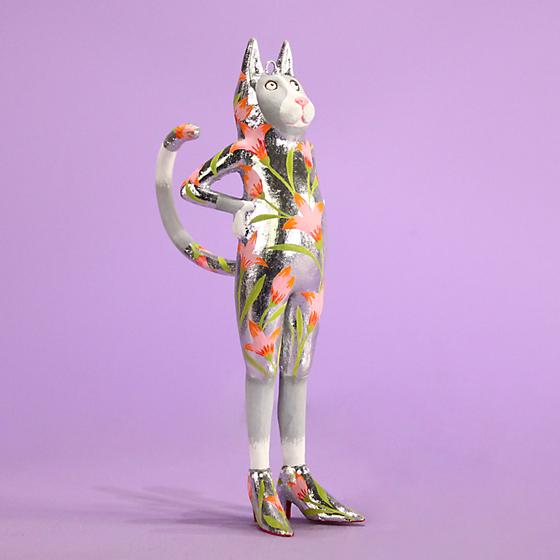 31374Ashley Gray Catsuit Ornament