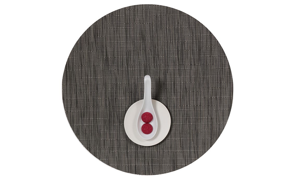 Bamboo Round Grey Flannel 15 Diameter
