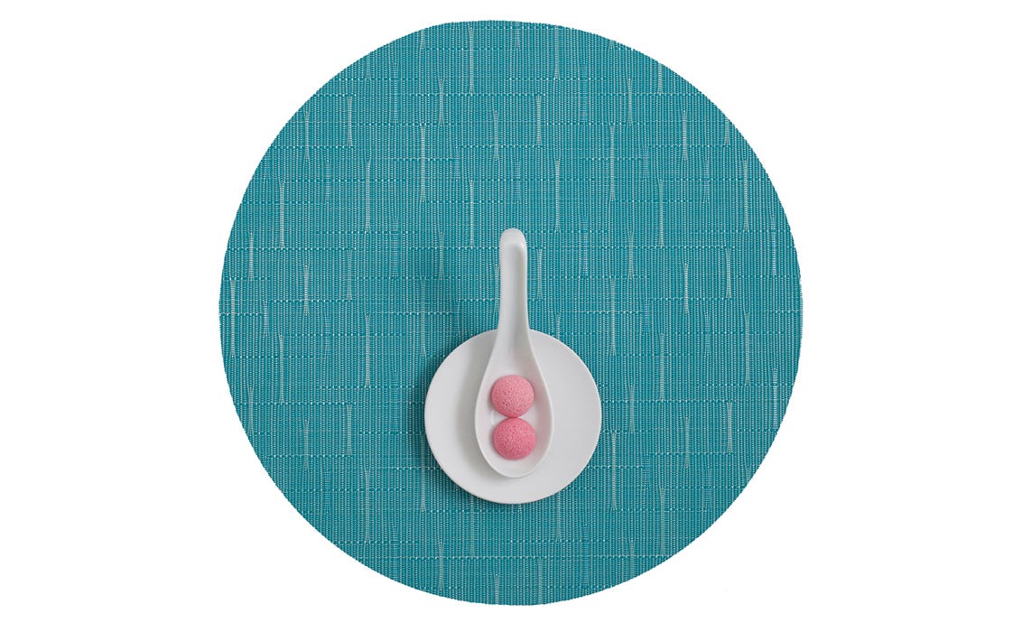 Bamboo Round Teal 15 Diameter