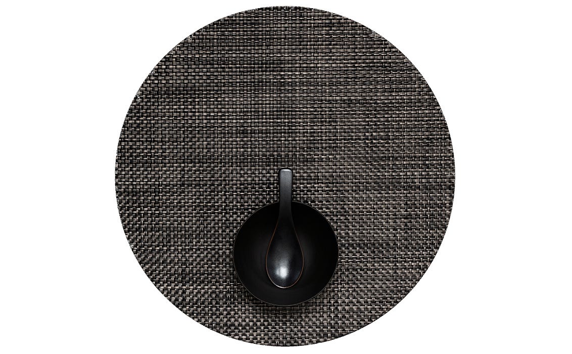 Basketweave Round Carbon 15 Diameter