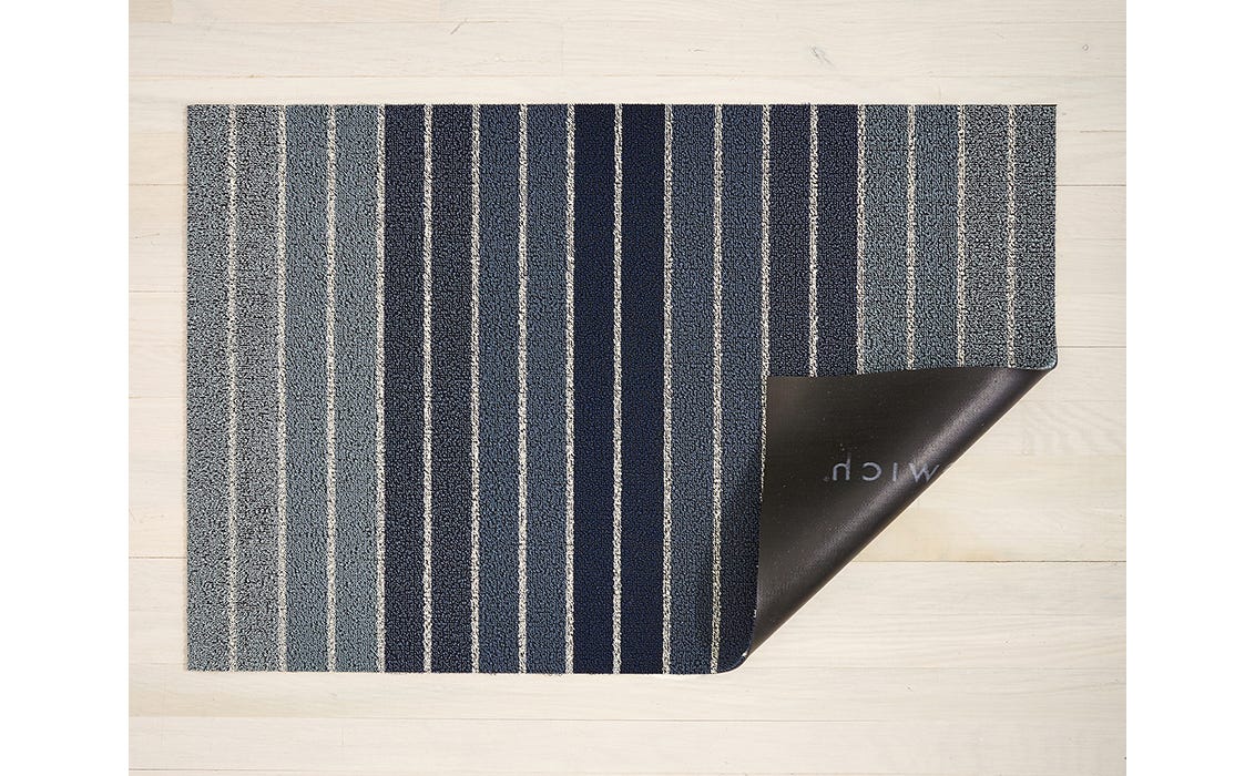 Block Stripe Shag Mats Denim Utility Mat 24X36