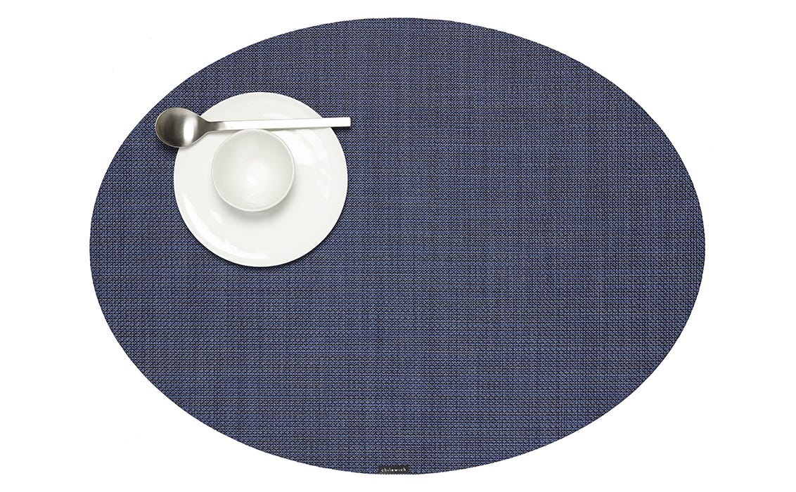 Mini Basketweave Oval Indigo 14X19.25