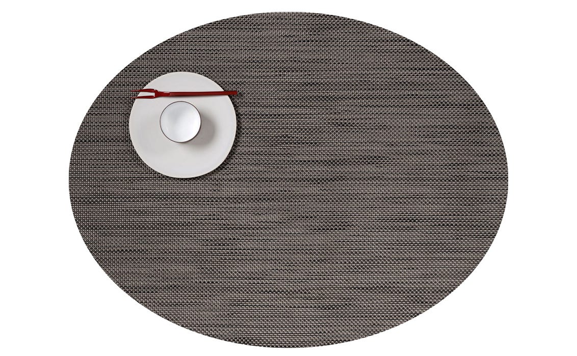 Mini Basketweave Oval Light Grey 14X19.25