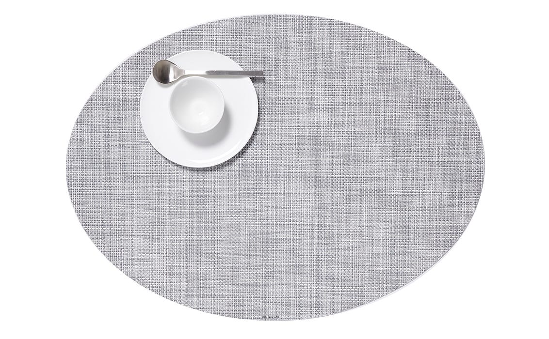 Mini Basketweave Oval Mist 14X19.25
