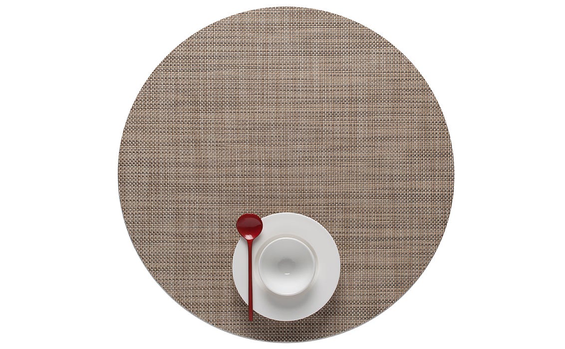 Mini Basketweave Round Linen 15 Diameter