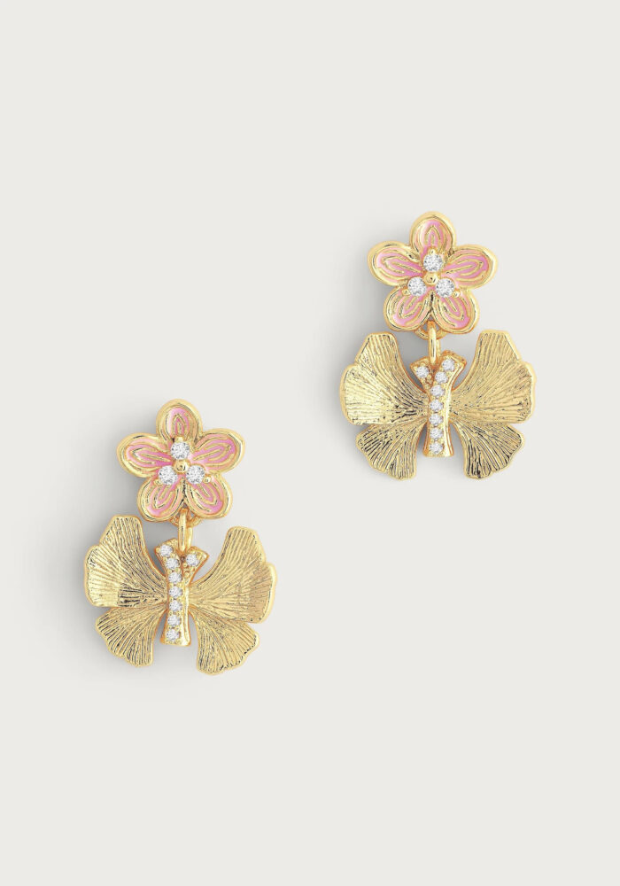 Anabel Aram Butterfly with Enamel Flower